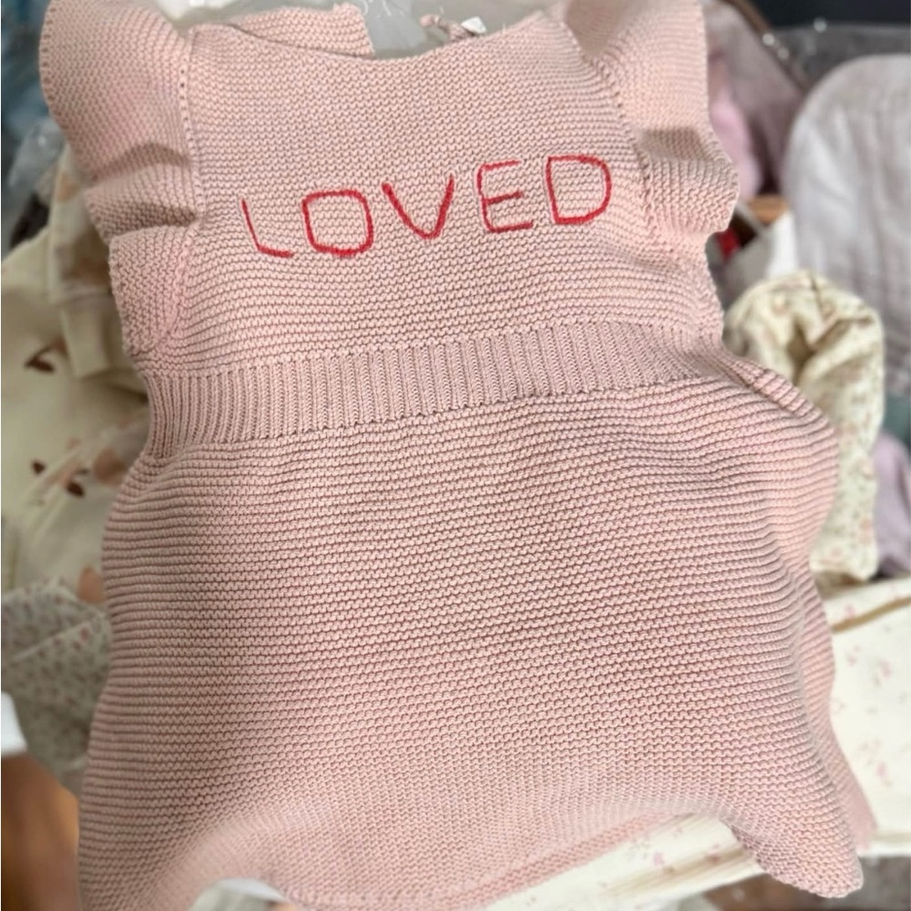 Oeuf Organic Cotton Blush Knit Baby Dress